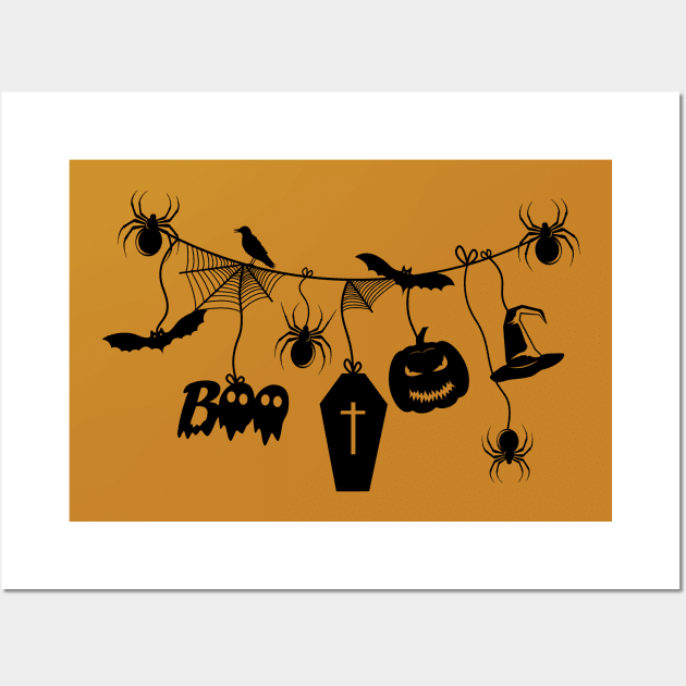 Happy Halloween Wall Art by Merilinwitch